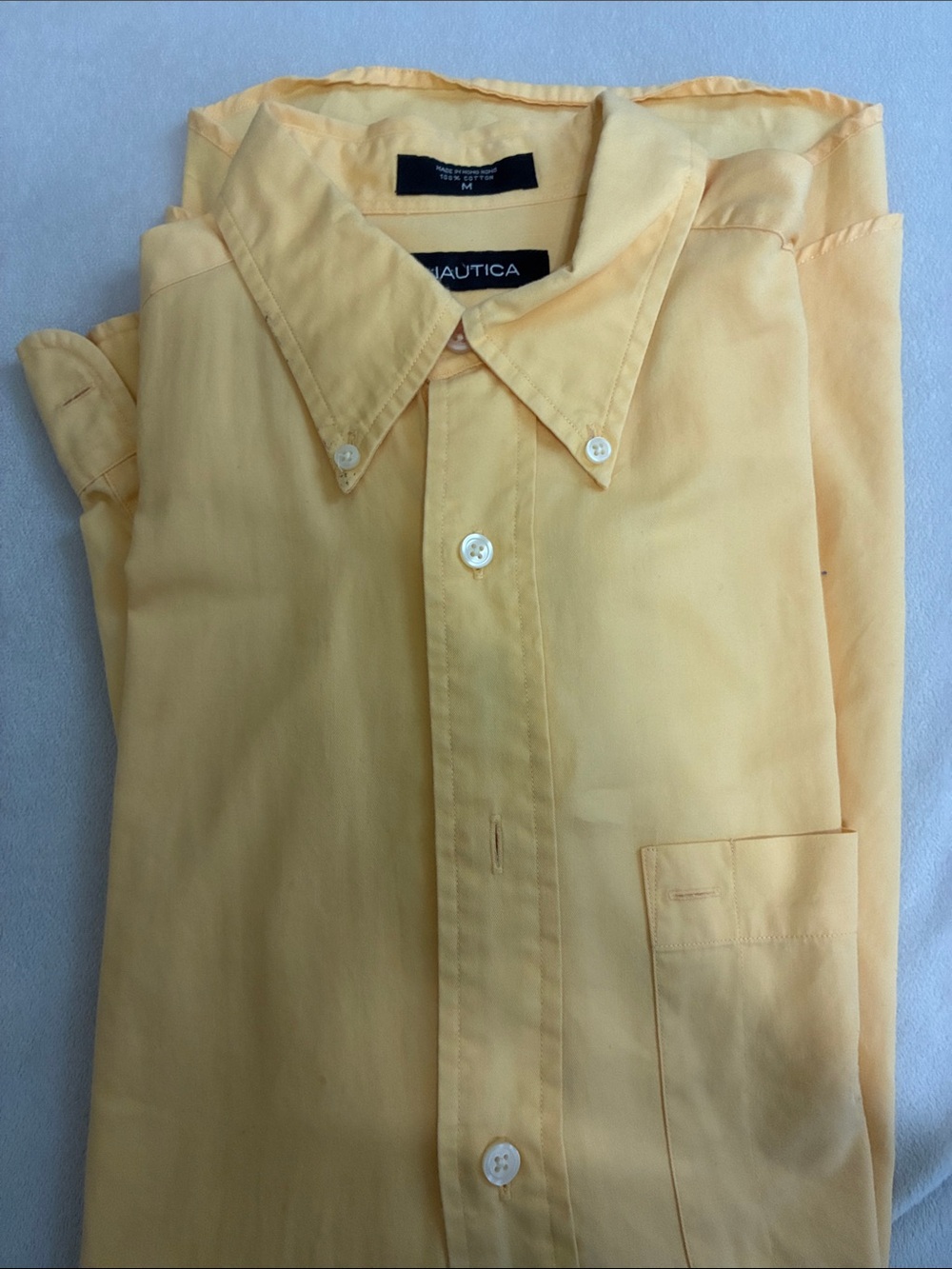 Nautica Men’s Light Yellow Button-Down Shirt